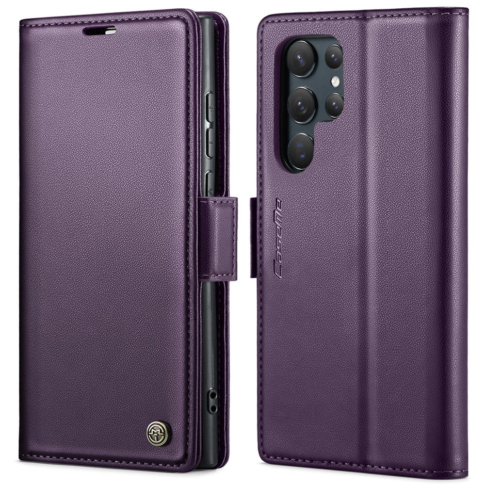 CASEME 023 Til Samsung Galaxy S24 Ultra Lædercover RFID Blockerende 3 Kortlomme Mobilcover