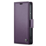 For Samsung Galaxy S24 Leather Case CASEME 023 RFID Blocking 3 Card Slot Mobile Cover