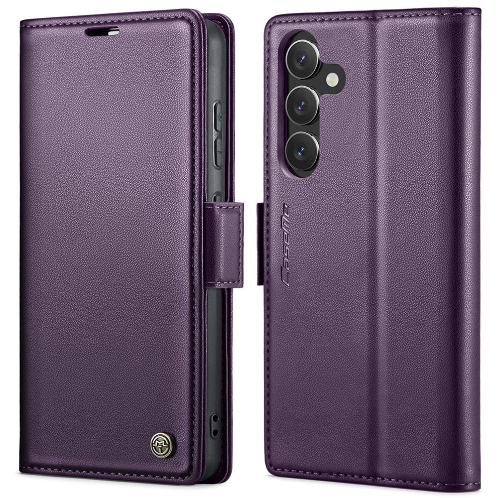 For Samsung Galaxy S24 Leather Case CASEME 023 RFID Blocking 3 Card Slot Mobile Cover