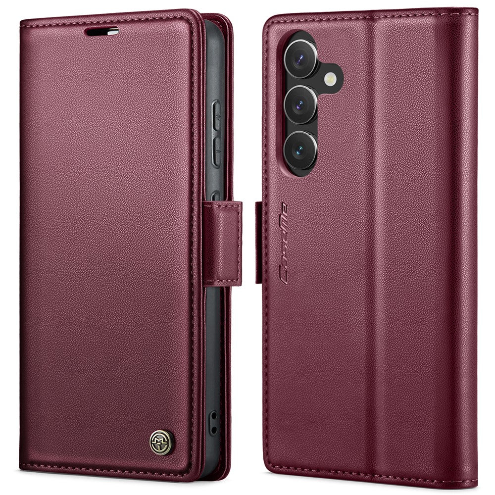 For Samsung Galaxy S24+ Leather Case CASEME 023 RFID Blocking 3 Card Slot Mobile Cover