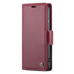 Läderfodral för Samsung Galaxy S24+ CASEME 023 RFID-blockerande mobilskal med 3 kortplatser