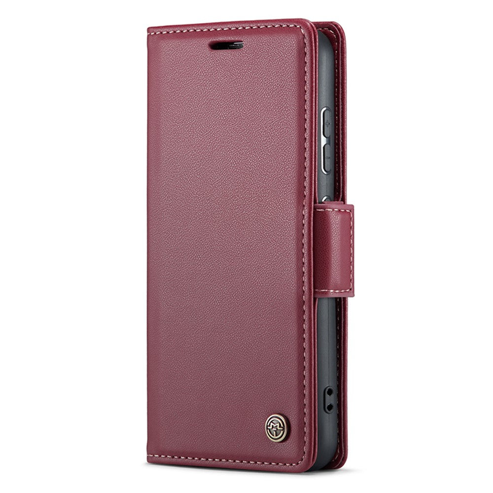 Läderfodral för Samsung Galaxy S24+ CASEME 023 RFID-blockerande mobilskal med 3 kortplatser
