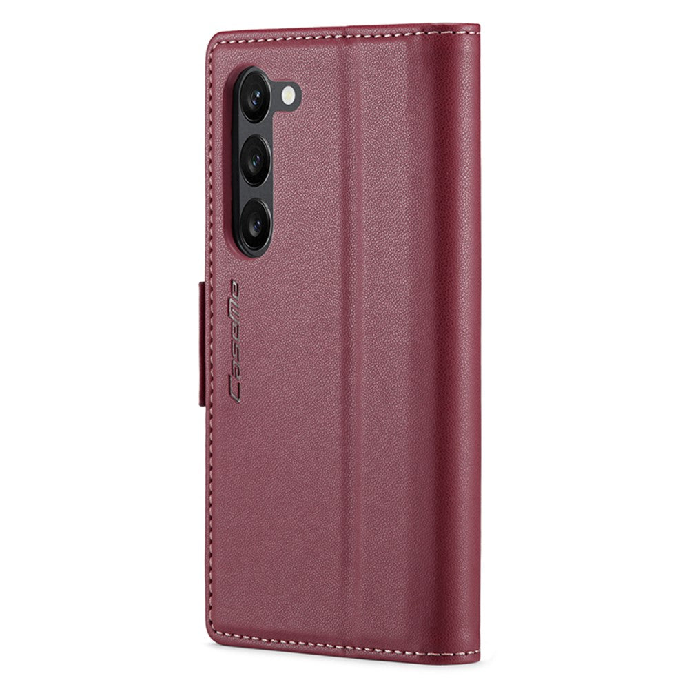 Läderfodral för Samsung Galaxy S24+ CASEME 023 RFID-blockerande mobilskal med 3 kortplatser