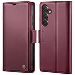 Läderfodral för Samsung Galaxy S24+ CASEME 023 RFID-blockerande mobilskal med 3 kortplatser