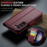 Läderfodral för Samsung Galaxy S24+ CASEME 023 RFID-blockerande mobilskal med 3 kortplatser