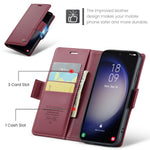 Läderfodral för Samsung Galaxy S24+ CASEME 023 RFID-blockerande mobilskal med 3 kortplatser