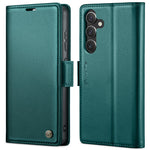 Läderfodral för Samsung Galaxy S24+ CASEME 023 RFID-blockerande mobilskal med 3 kortplatser