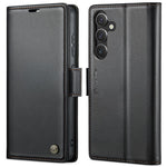 Läderfodral för Samsung Galaxy S24+ CASEME 023 RFID-blockerande mobilskal med 3 kortplatser