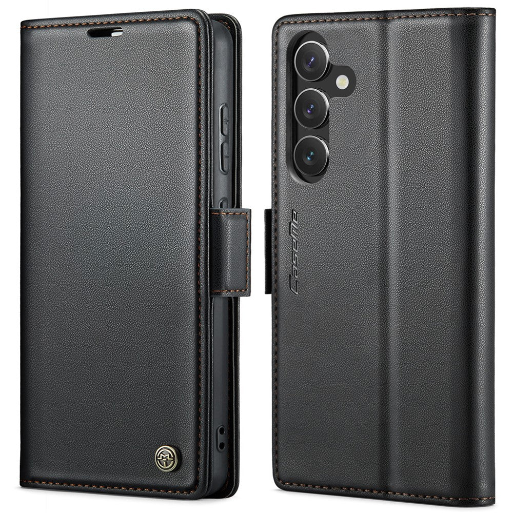 Läderfodral för Samsung Galaxy S24+ CASEME 023 RFID-blockerande mobilskal med 3 kortplatser