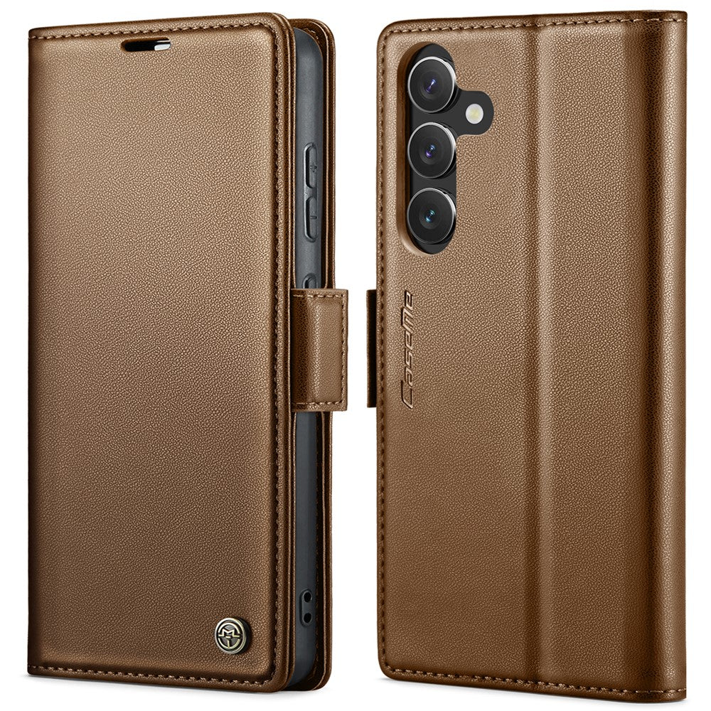 Läderfodral för Samsung Galaxy S24+ CASEME 023 RFID-blockerande mobilskal med 3 kortplatser