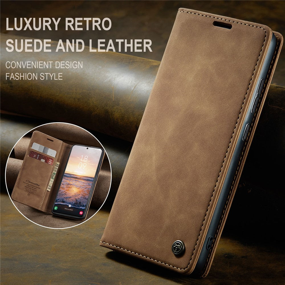 CASEME 013 Series For Samsung Galaxy S24+ Case PU Leather Wallet Mobile Phone Protector