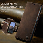 CASEME 013 Series For Samsung Galaxy S24 Case Anti-drop PU Leather Stand Cellphone Protector