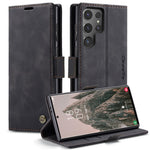 CASEME 013 Series For Samsung Galaxy S24 Ultra Phone Case Anti-fall PU Leather Folio Stand Cover
