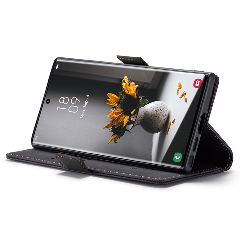 CASEME 013 Series For Samsung Galaxy S24 Ultra Phone Case Anti-fall PU Leather Folio Stand Cover