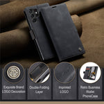 CASEME 013 Series For Samsung Galaxy S24 Ultra Phone Case Anti-fall PU Leather Folio Stand Cover