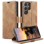 CASEME 013 Series For Samsung Galaxy S24 Ultra Phone Case Anti-fall PU Leather Folio Stand Cover