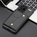 For Xiaomi Redmi Note 13 Pro+ 5G Case Kickstand Leather Coated TPU Phone Cover with Card Holder