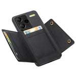 For Xiaomi Redmi Note 13 Pro+ 5G Case Kickstand Leather Coated TPU Phone Cover with Card Holder