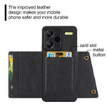 For Xiaomi Redmi Note 13 Pro+ 5G Case Kickstand Leather Coated TPU Phone Cover with Card Holder
