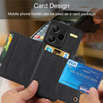 For Xiaomi Redmi Note 13 Pro+ 5G Case Kickstand Leather Coated TPU Phone Cover with Card Holder