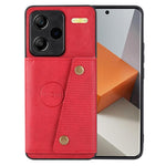Xiaomi Redmi Note 13 Pro+ 5G-skal med stativ, läderbelagt TPU-mobilskal med korthållare