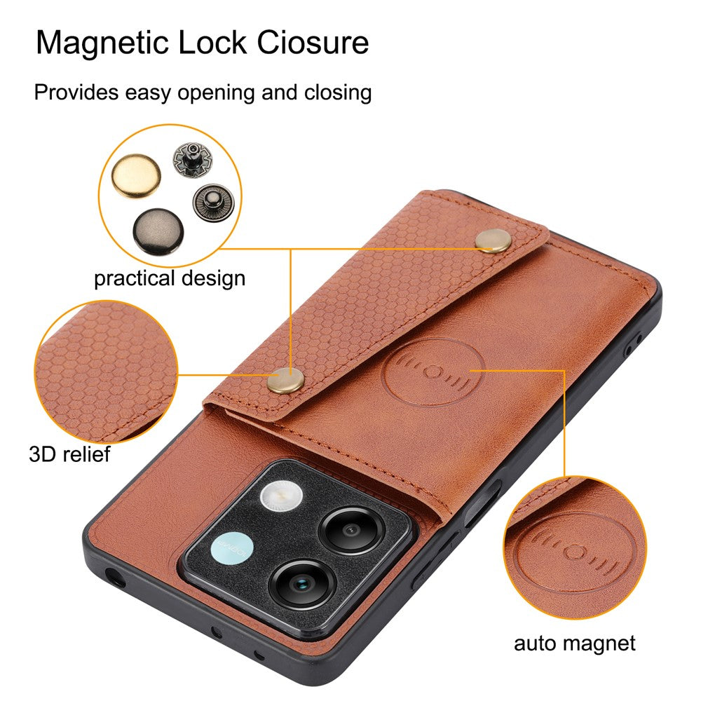 For Xiaomi Redmi Note 13 5G Case PU Leather + TPU Anti-Fall Phone Cover with Card Holder