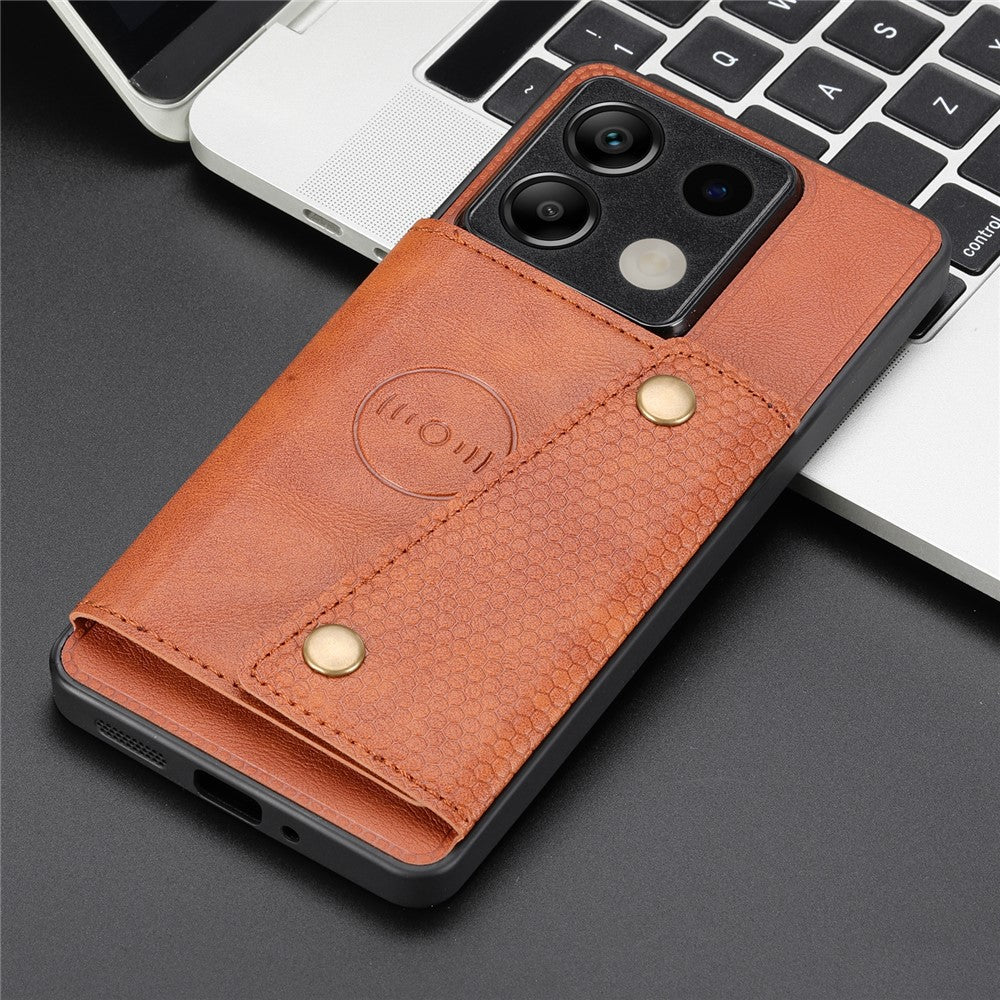 For Xiaomi Redmi Note 13 5G Case PU Leather + TPU Anti-Fall Phone Cover with Card Holder