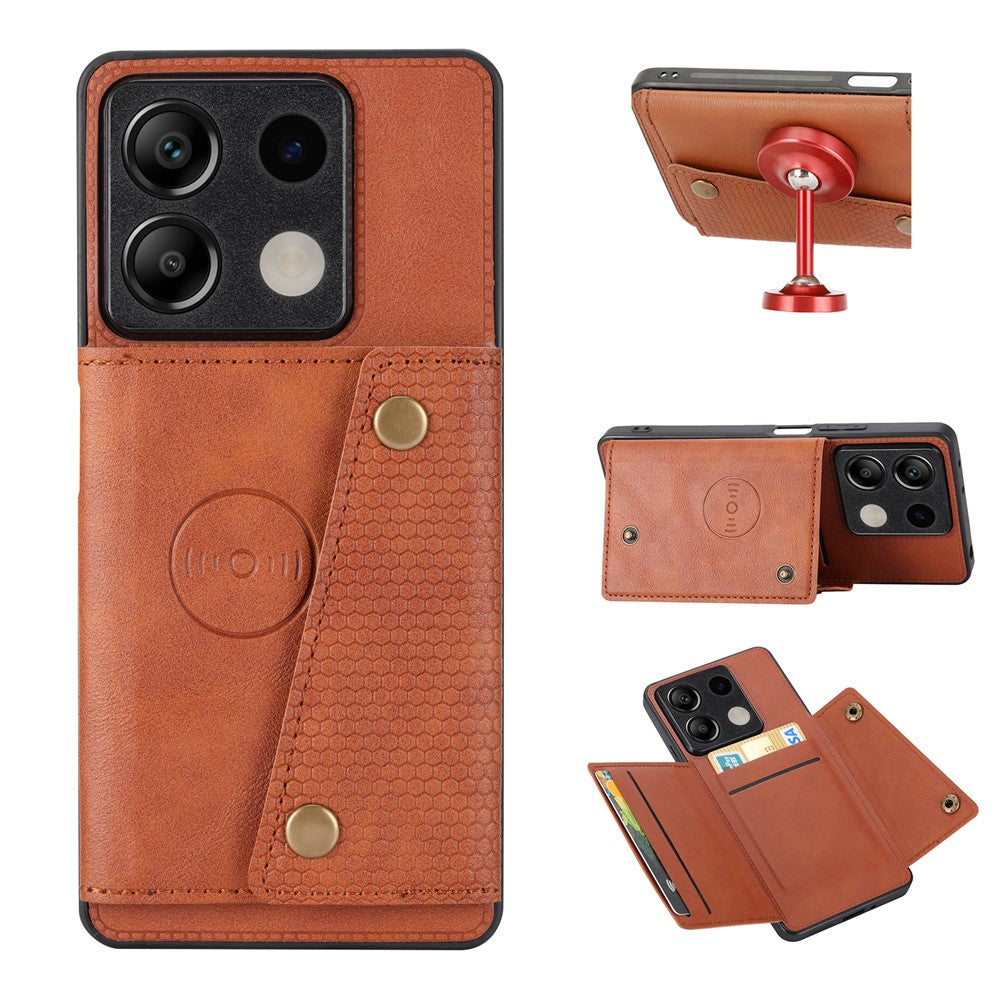 For Xiaomi Redmi Note 13 5G Case PU Leather + TPU Anti-Fall Phone Cover with Card Holder