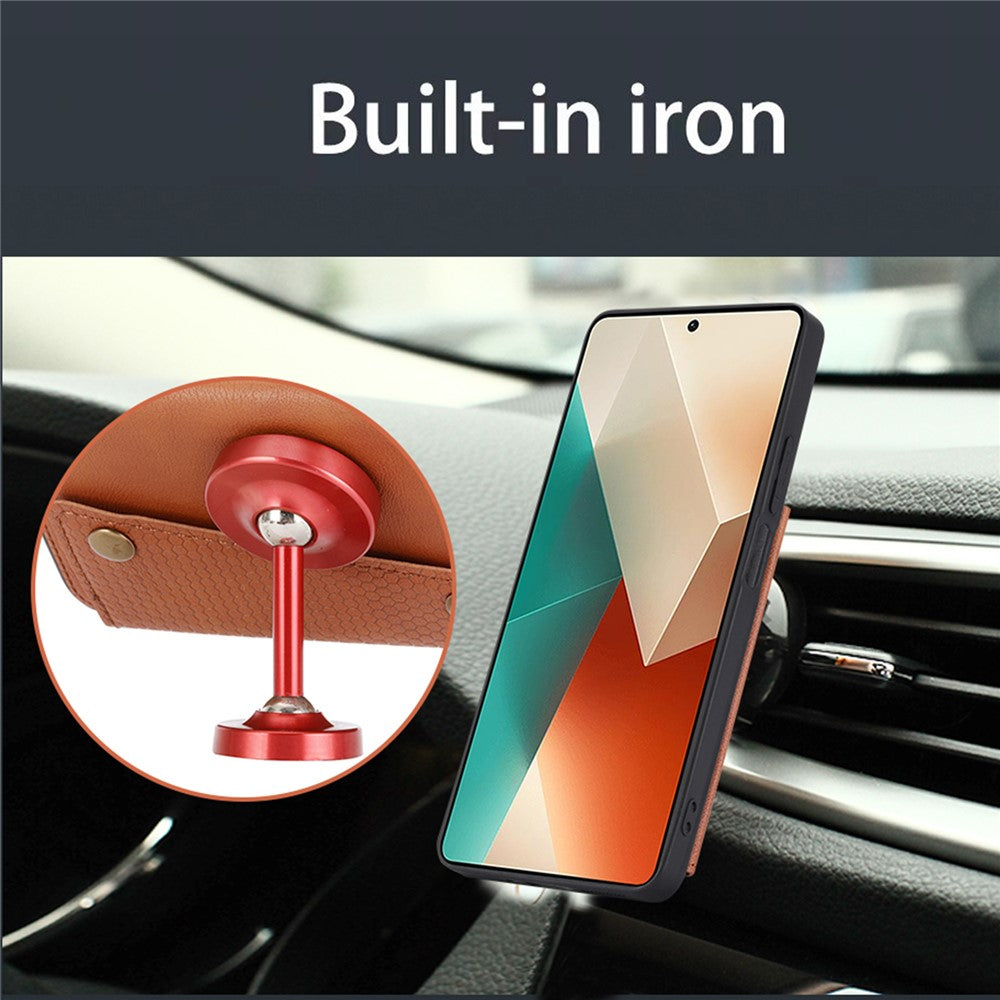 For Xiaomi Redmi Note 13 5G Case PU Leather + TPU Anti-Fall Phone Cover with Card Holder