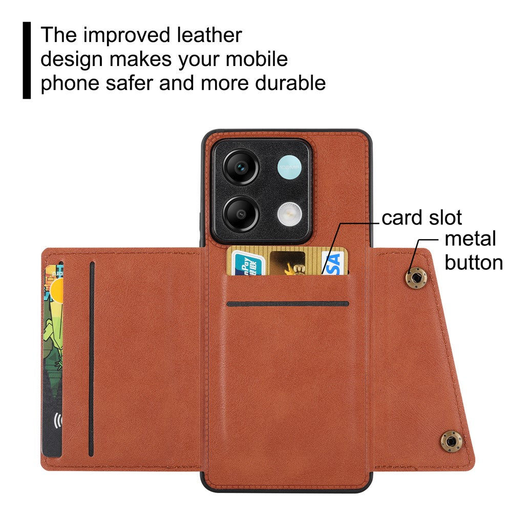 For Xiaomi Redmi Note 13 5G Case PU Leather + TPU Anti-Fall Phone Cover with Card Holder