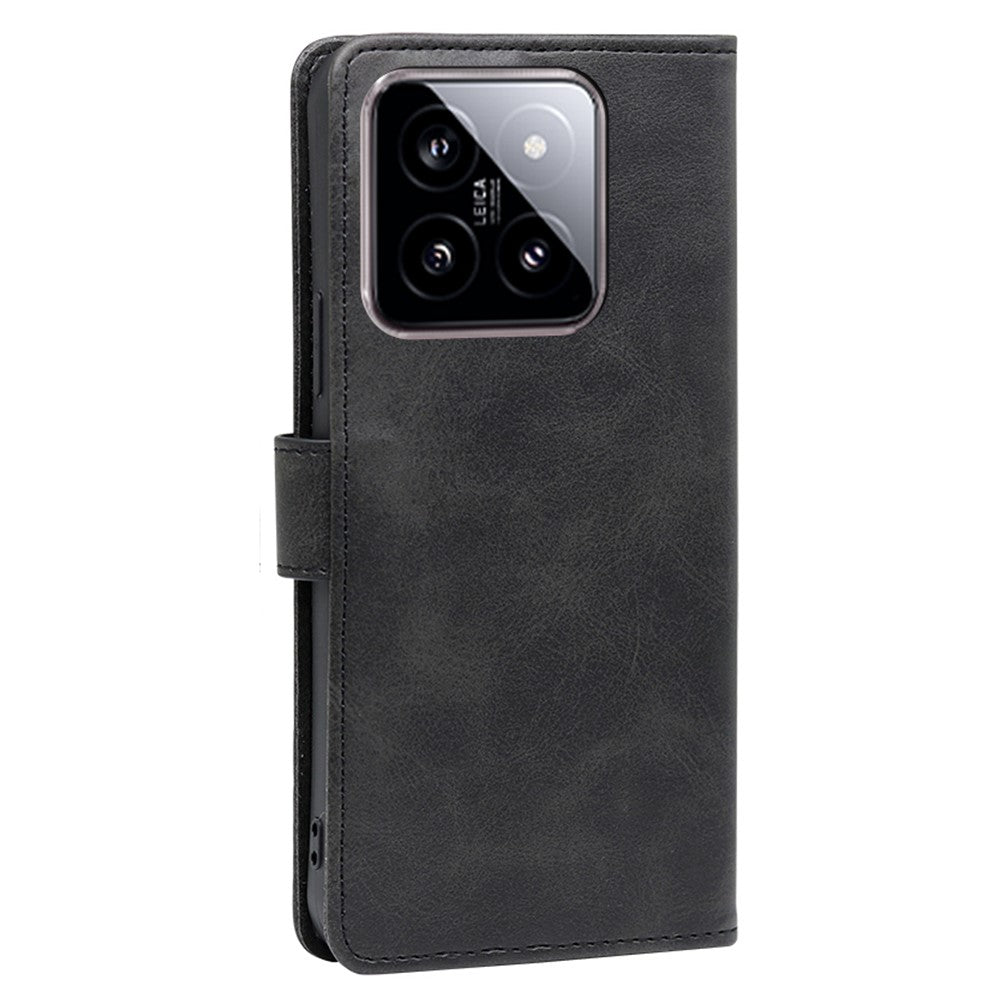 For Xiaomi 14 Case Magnetic Clasp Anti-Scratch Calf Texture PU Leather Phone Cover