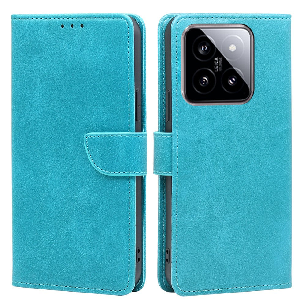 For Xiaomi 14 Case Magnetic Clasp Anti-Scratch Calf Texture PU Leather Phone Cover