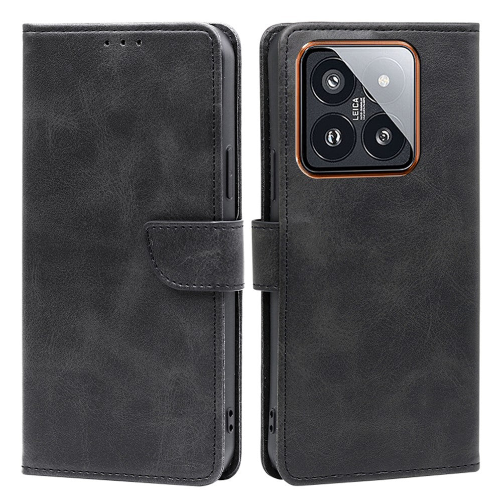 For Xiaomi 14 Pro Case Magnetic Clasp Phone Shell PU Leather Calf Texture Phone Cover