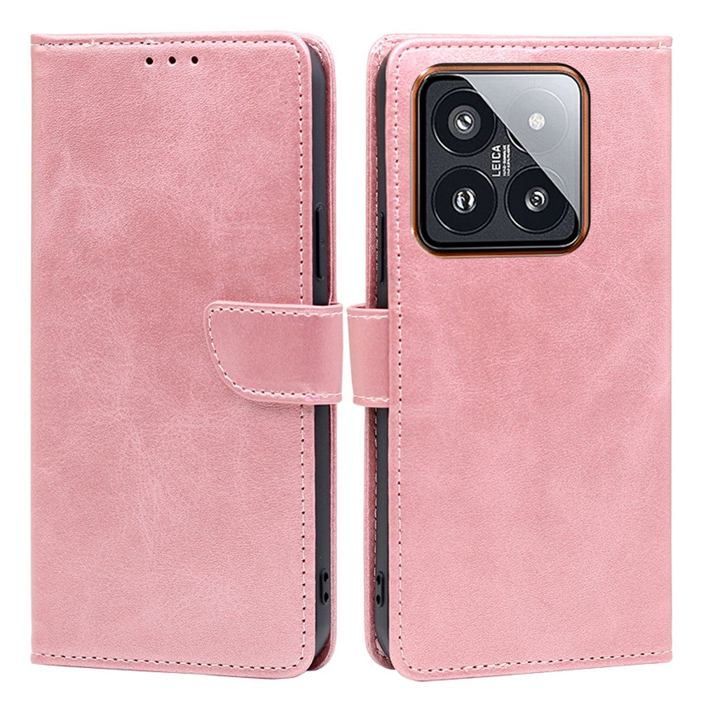 For Xiaomi 14 Pro Case Magnetic Clasp Phone Shell PU Leather Calf Texture Phone Cover