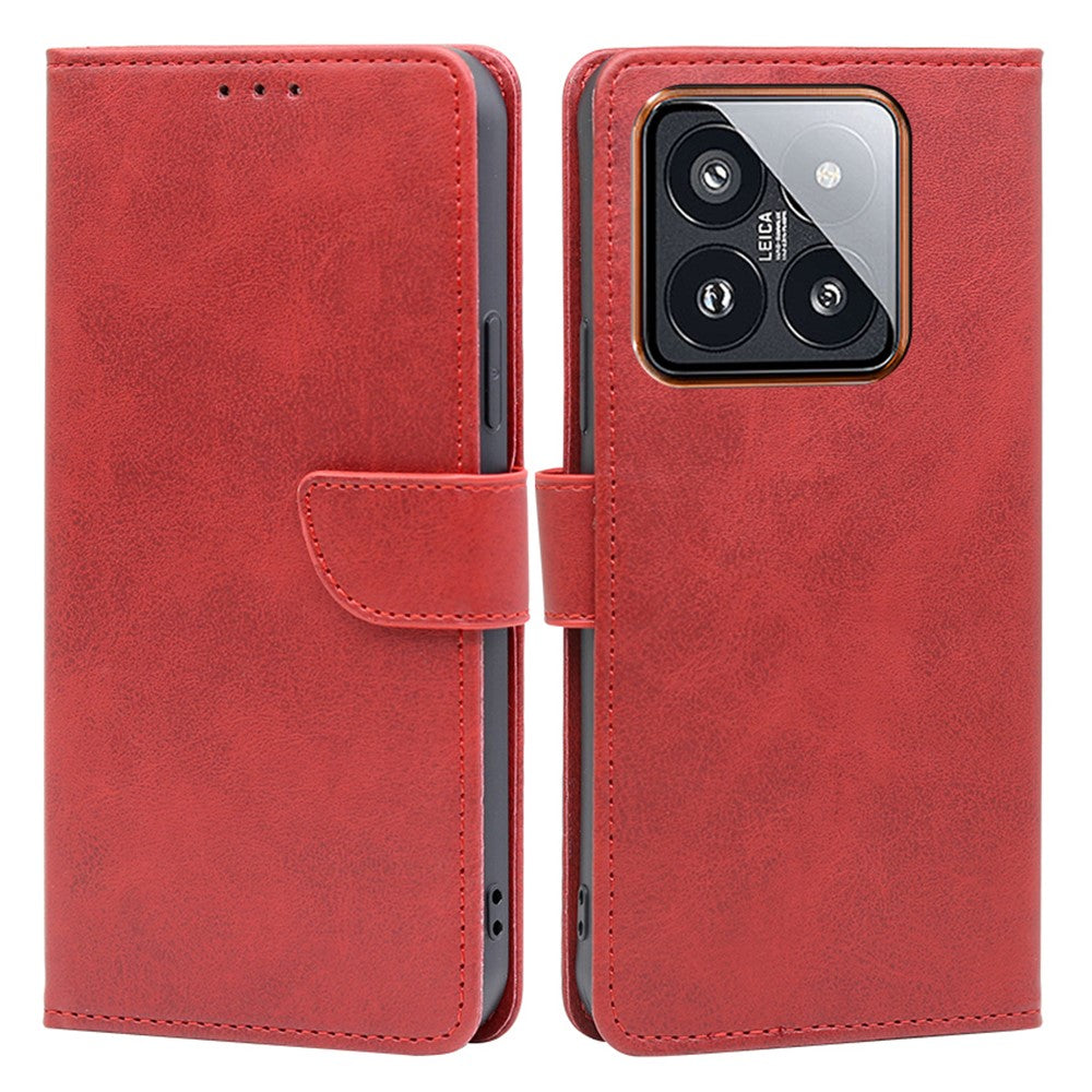For Xiaomi 14 Pro Case Magnetic Clasp Phone Shell PU Leather Calf Texture Phone Cover