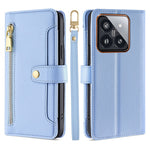 For Xiaomi 14 Pro Leather Case Card Holder Stand Phone Cover with 2 Straps