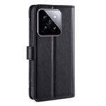 For Xiaomi 14 Case Card Slots Zipper Wallet Leather Cover with 2 Straps
