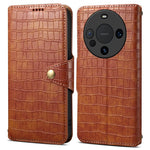 For Huawei Mate 60 Case Crocodile Texture Phone Cover with Wallet Stand