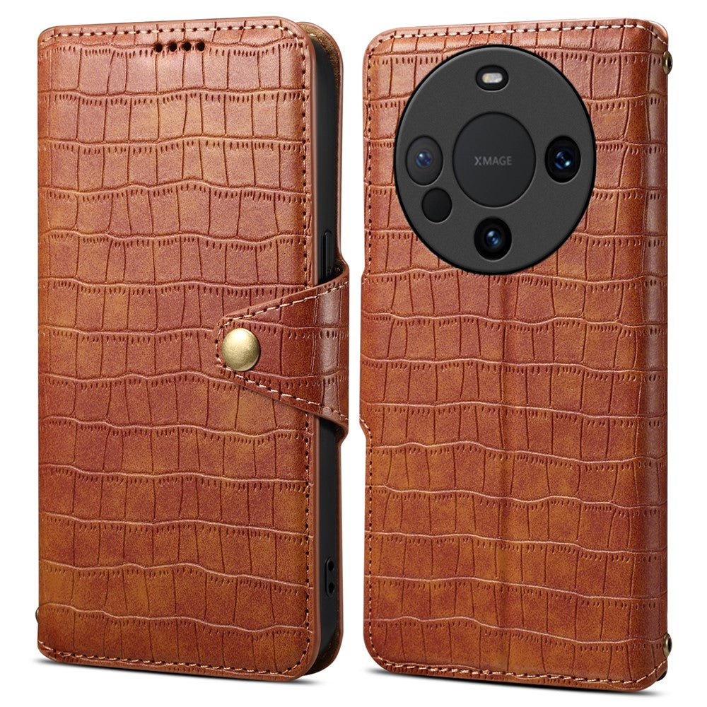 For Huawei Mate 60 Case Crocodile Texture Phone Cover with Wallet Stand