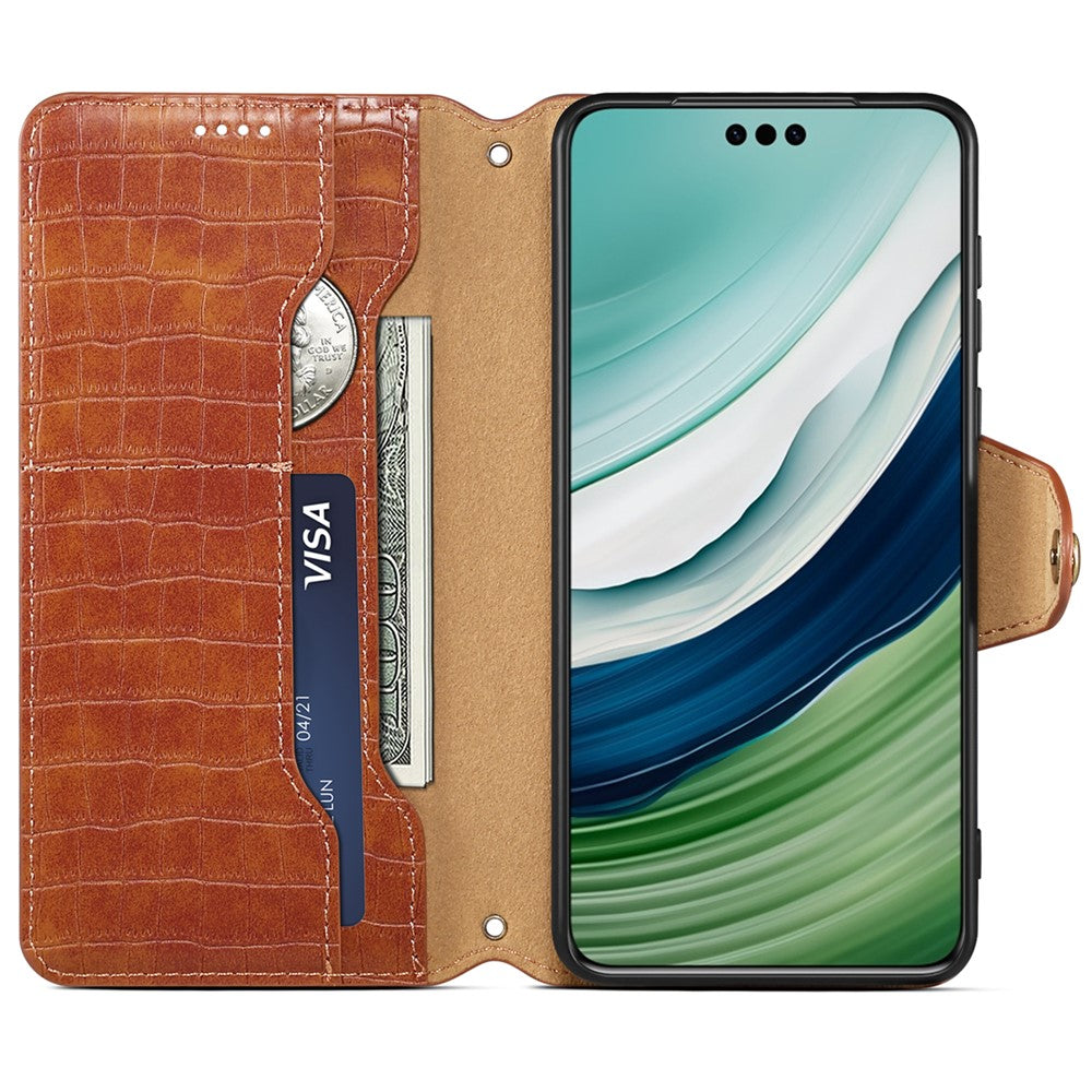 For Huawei Mate 60 Case Crocodile Texture Phone Cover with Wallet Stand