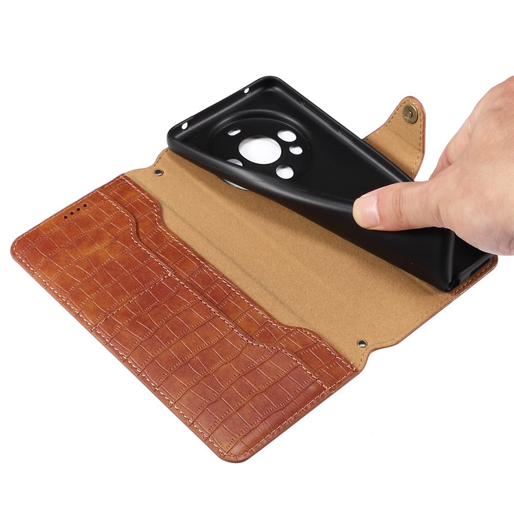 For Huawei Mate 60 Case Crocodile Texture Phone Cover with Wallet Stand