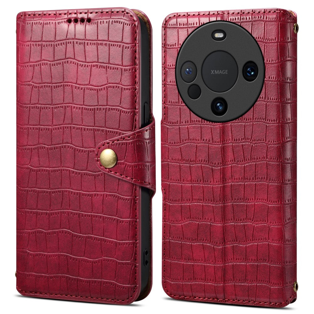 For Huawei Mate 60 Case Crocodile Texture Phone Cover with Wallet Stand