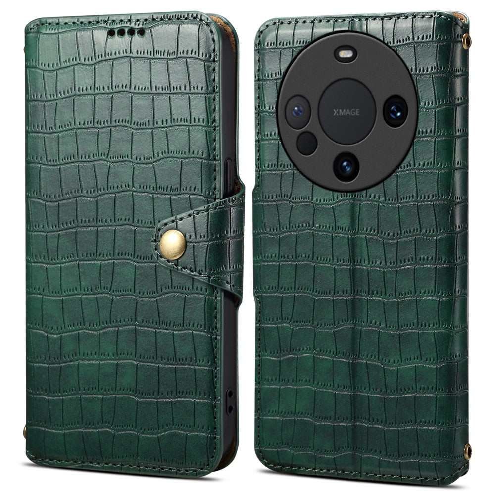 For Huawei Mate 60 Case Crocodile Texture Phone Cover with Wallet Stand