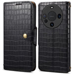 For Huawei Mate 60 Case Crocodile Texture Phone Cover with Wallet Stand