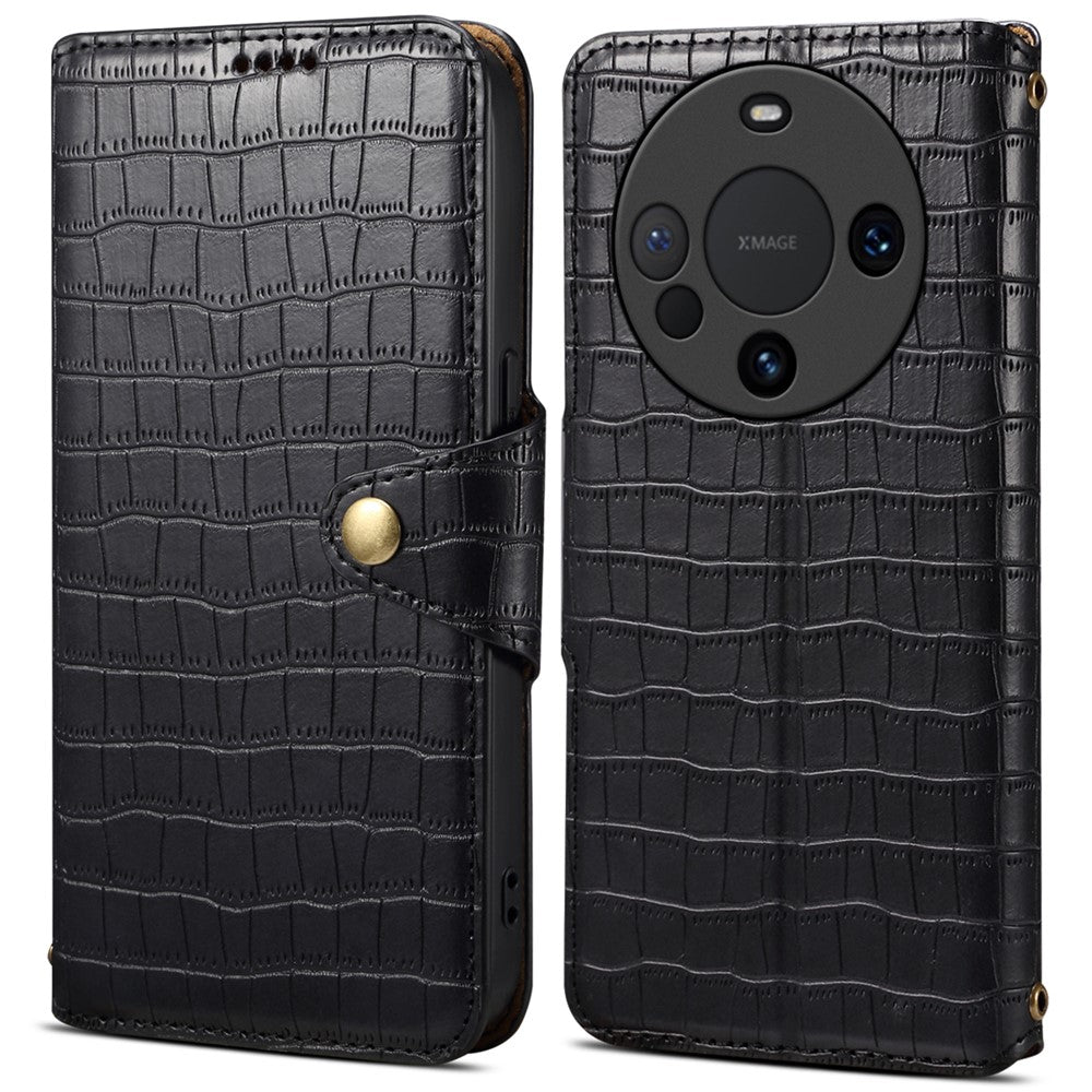 For Huawei Mate 60 Case Crocodile Texture Phone Cover with Wallet Stand