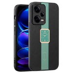 KADEM For Xiaomi Redmi Note 12 Pro 5G Cover Leather+TPU+Acrylic Watch Pattern Protector Case