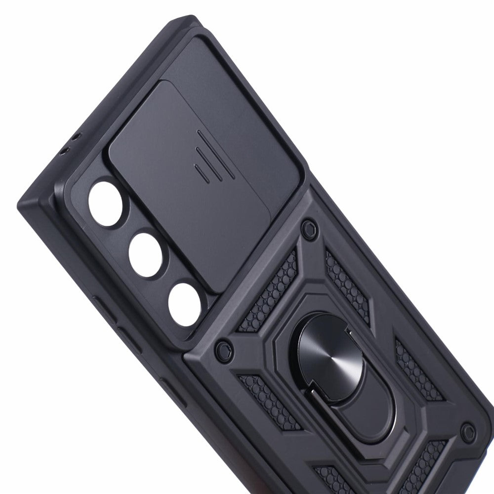 For Samsung Galaxy S24 Ultra Case Kickstand Phone Cover with Slide Lens Protection