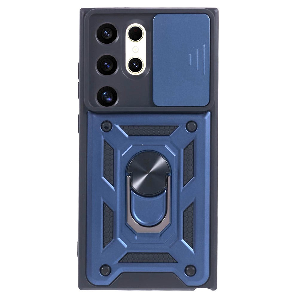 For Samsung Galaxy S24 Ultra Case Kickstand Phone Cover with Slide Lens Protection