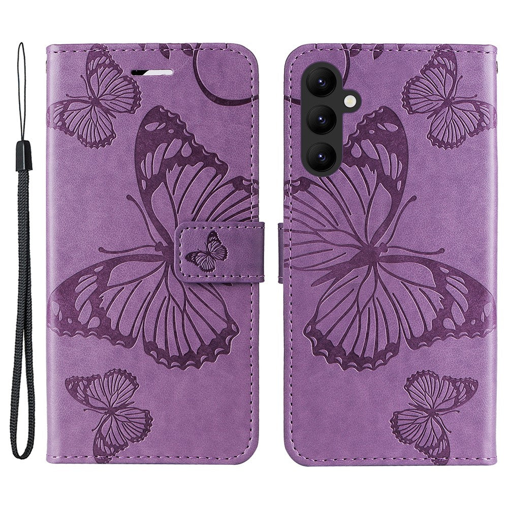 For Samsung Galaxy A25 5G (Global) Wallet Case Floral Butterfly Imprinted Leather Phone Cover Stand