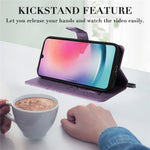 For Samsung Galaxy A25 5G (Global) Wallet Case Floral Butterfly Imprinted Leather Phone Cover Stand